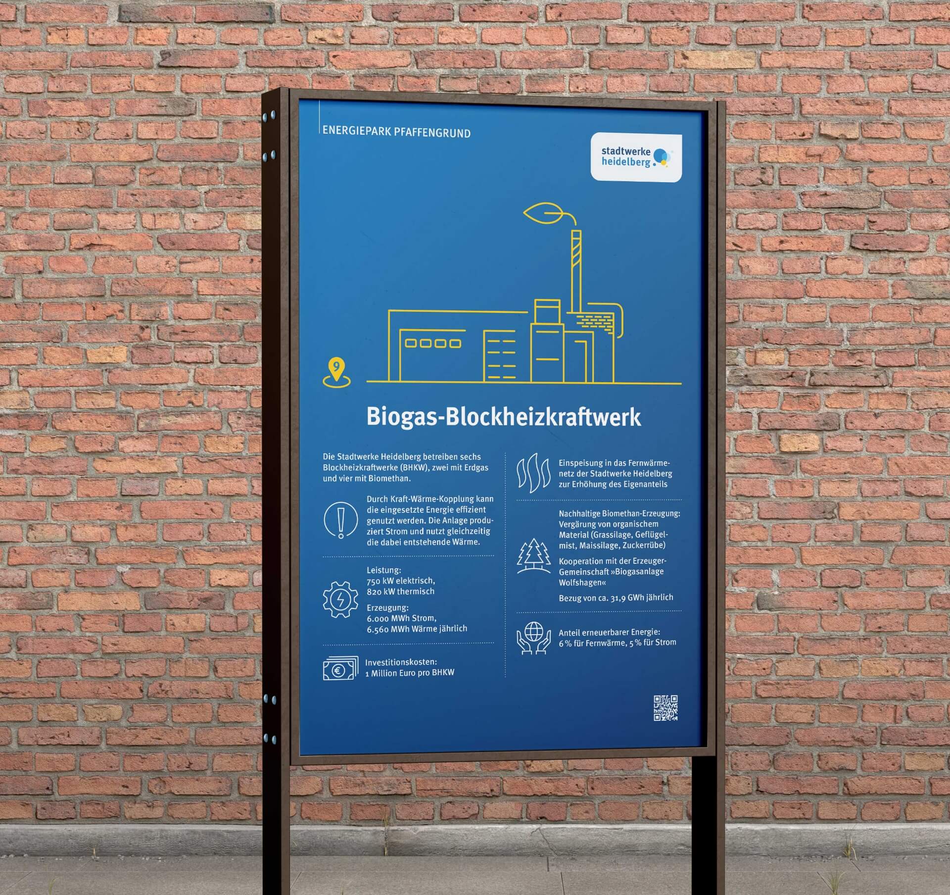 Stadtwerke Heidelberg-Design für die Beschilderung Energiepark-Biogas